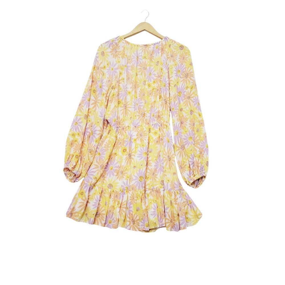 L*SPACE Feelin' Fine Mini Dress in Oopsie Daisy Cut Out Yellow Floral- Large - Picture 3 of 9